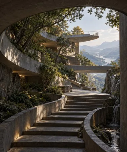 椭圆路径的层叠远景
